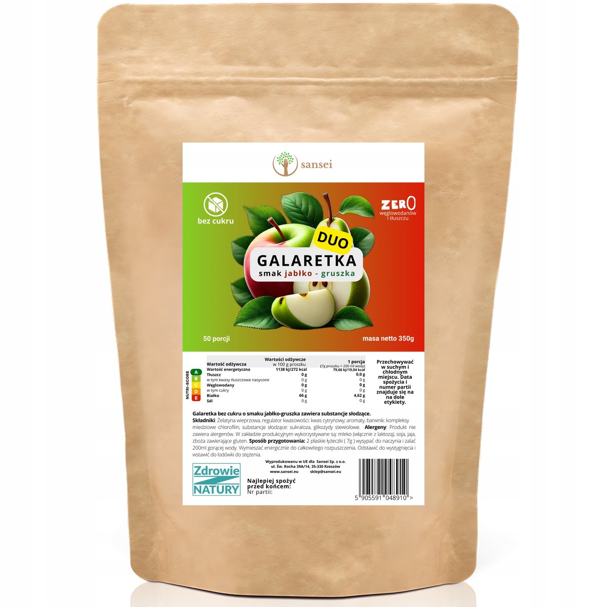 Sansei galaretka b. cukru op. 350g smak jabłkowo-gruszkowy
