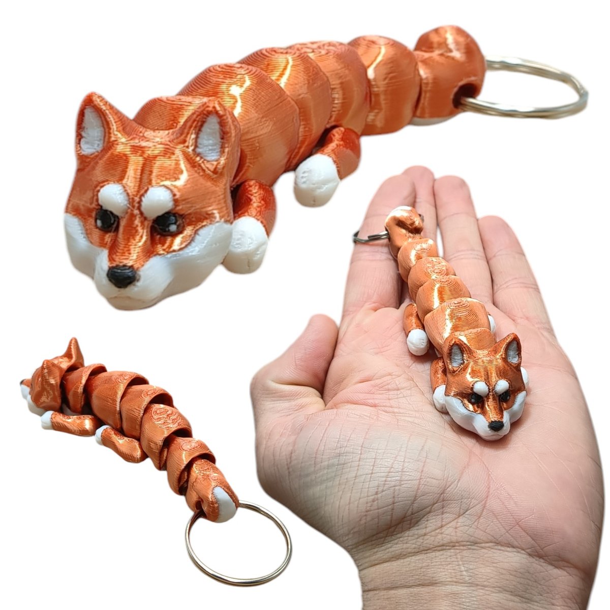 Ruchomy Brelok - Pies Shiba, Shiba Inu, Brelok do Kluczy