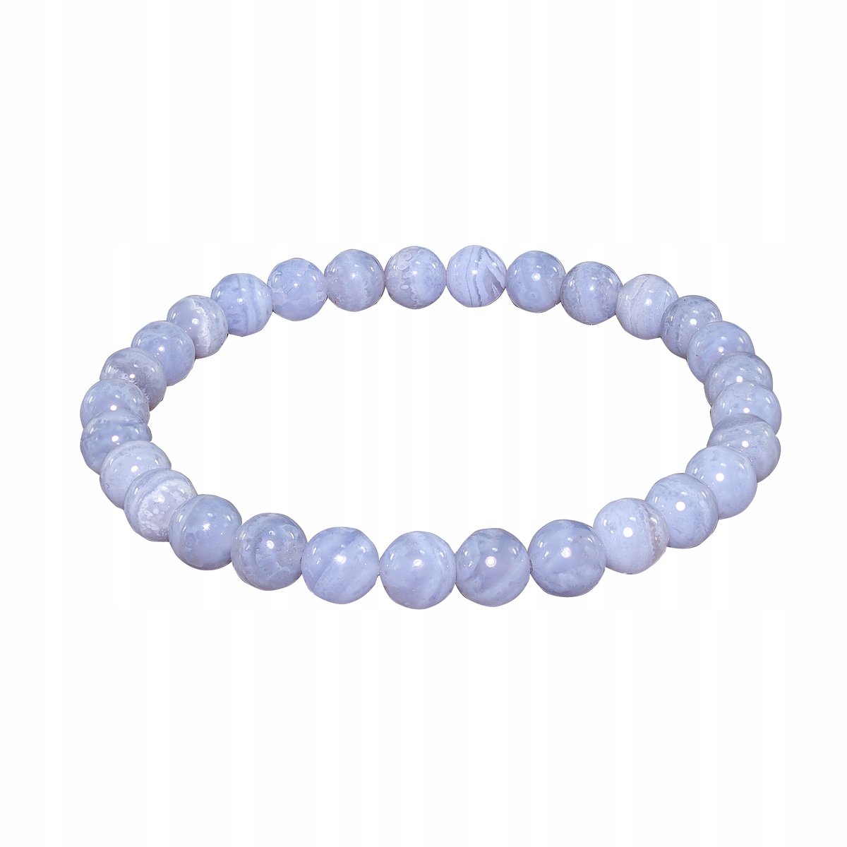 Bransoletka Naturalny AGAT KORONKA Kule 6mm Gumka 18cm