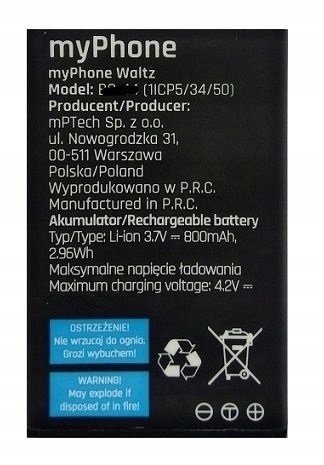 Bateria Do Myphone 2240 Lte/Flip Lte Bs-49 100% Oryginalna Od Producenta