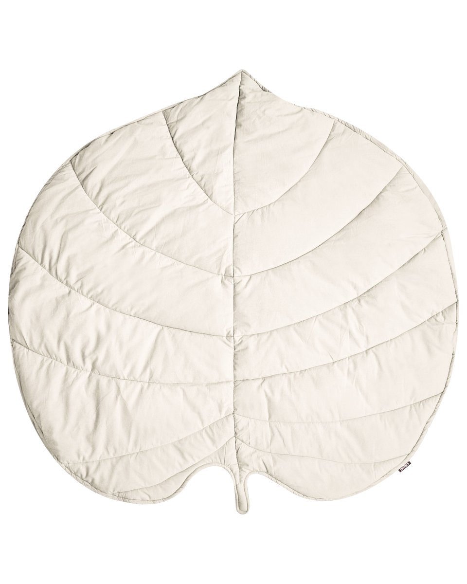 Mata do zabawy liść 110 x 110 cm złamana biel EOLIA