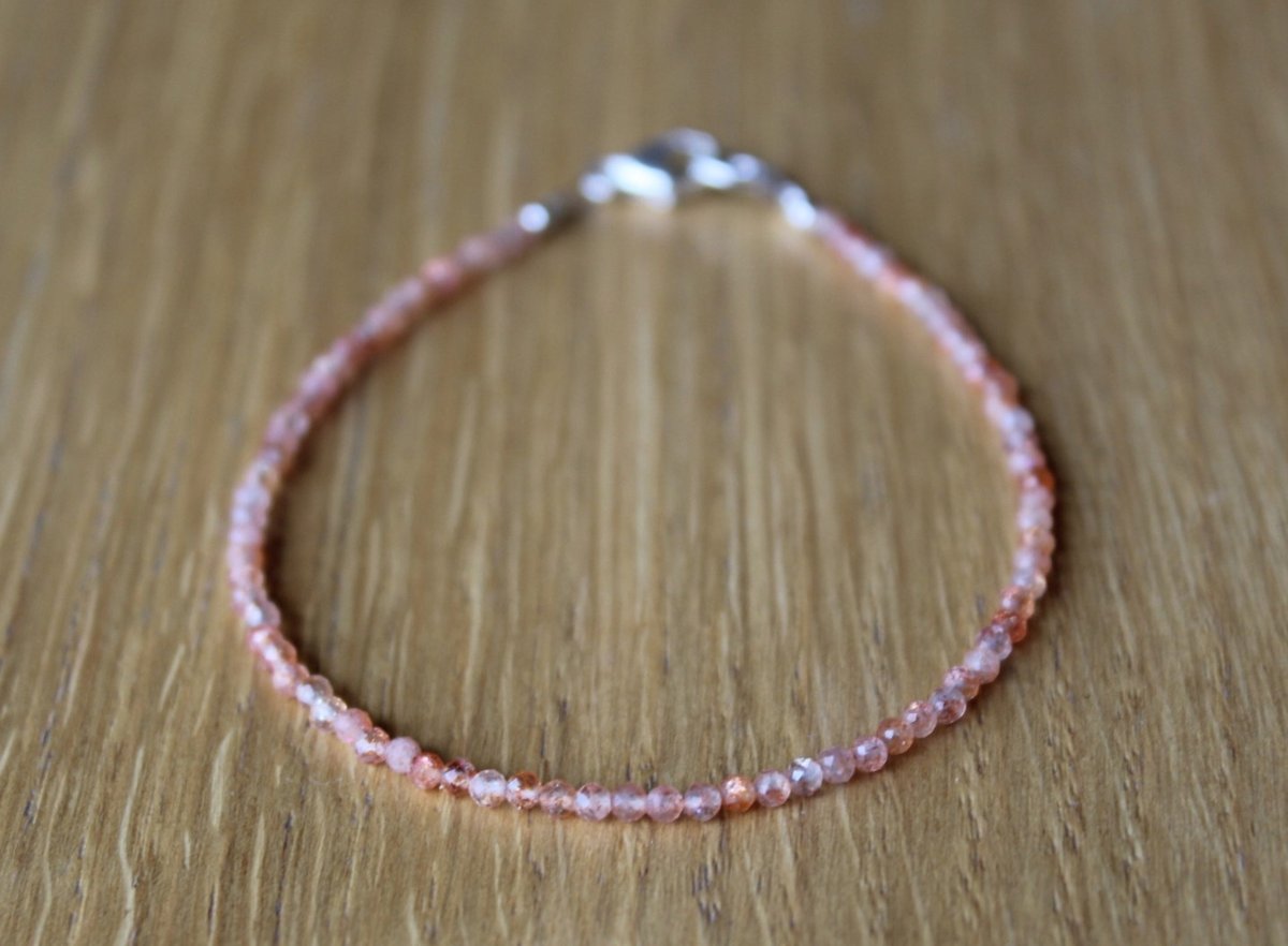 Bransoletka naturalny KAMIEŃ SŁONECZNY fasetowany 2,0mm agalag