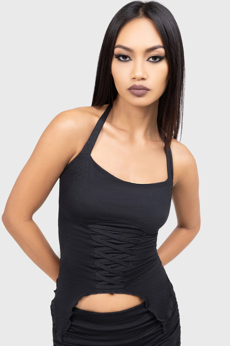 top damski KILLSTAR - DARK DAHLIA-S