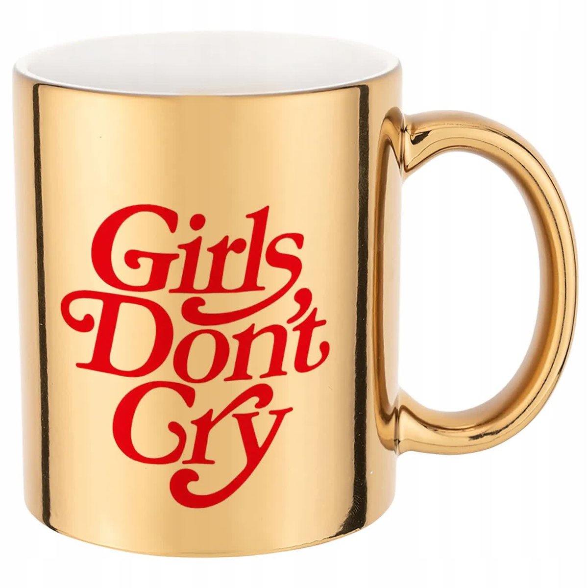 KUBEK ZŁOTY PREZENT GIRLS DON'T CRY WYSOKIEJ JAKOŚCI NADRUK HARDCOROWE WZÓR