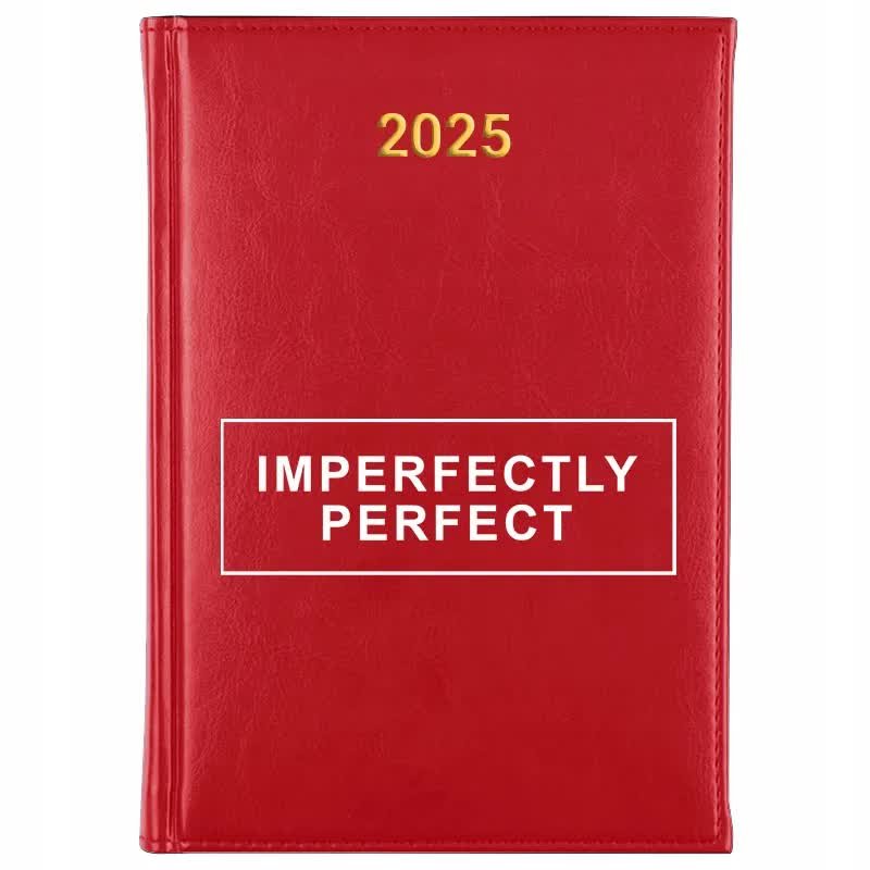Kalendarz Czerwony 2025 IMPERFECTLY PERFECT Planer Terminarz Notes Wzory