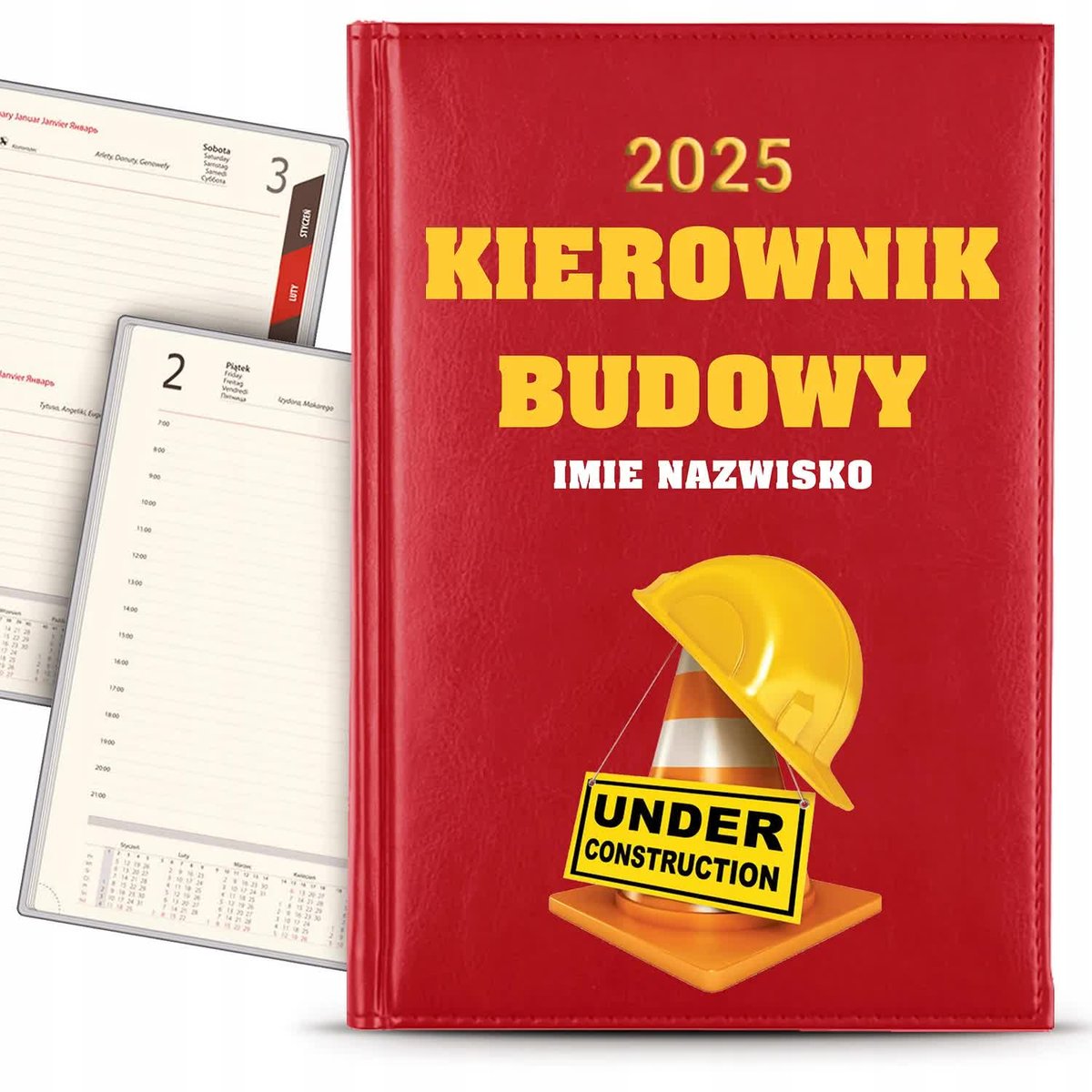 KALENDARZ 2025 Rok Książkowy CZERWONY Planer Prezent Dla Mechanika KREATOR