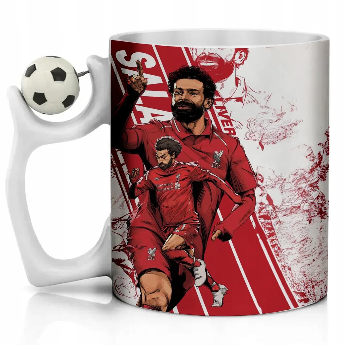 Kubek Uchwyt z Piłką MO SALAH Piłkarze Dla Fana Piłki Nożnej Wzory