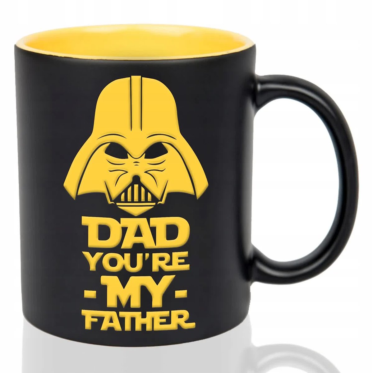 KUBEK ŻÓŁTY GRAWER Prezent Na Dzień Ojca Urodziny DAD YOURE MY FATHER Wzory