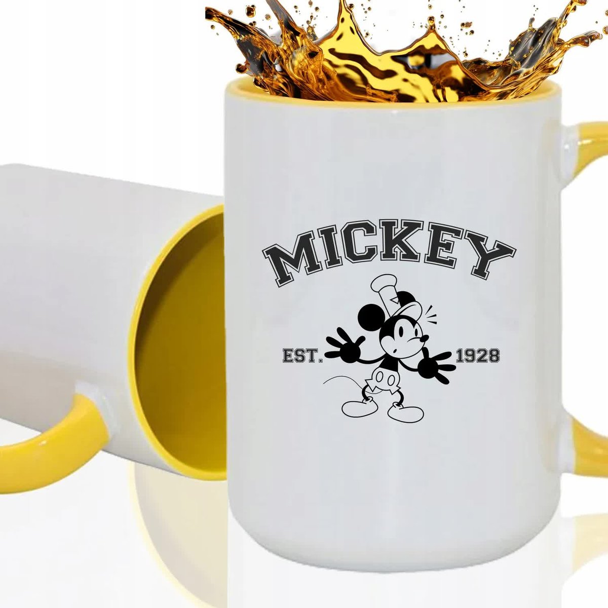 Kubek XXL ŻÓŁTY Na Prezent Urodziny Dla Fana MICKEY & Minnie Mouse Wzory