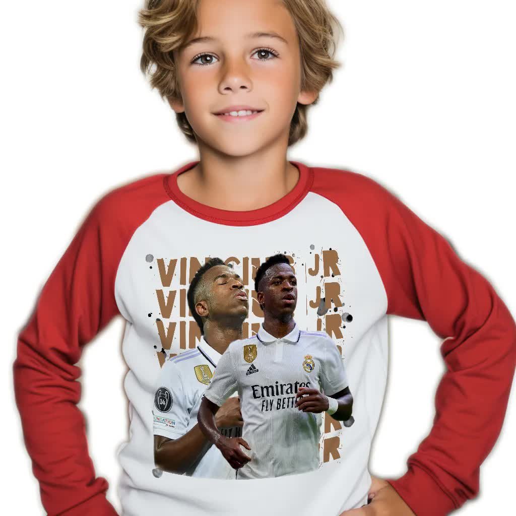 Komplet PIŻAMA + SPODNIE dla Dziecka VINICIUS Junior PIŁKARSKIE Wzory 140cm