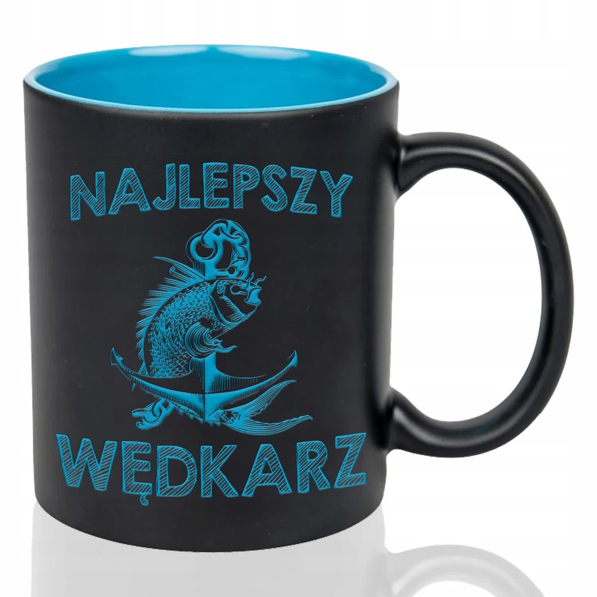 Kubek Grawer NIEBIESKI IDEALNY PREZENT DLA WĘDKARZA Najlepszy Wędkarz Wz