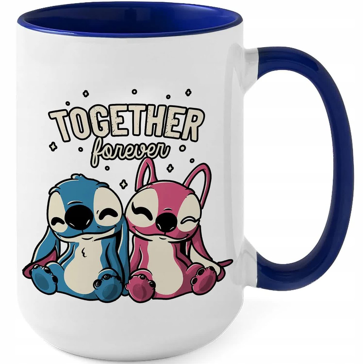 Kubek XXL Granatowy TOGETHER FOREVER LILO I STICH Dla Fana Lilo i Stich Wz