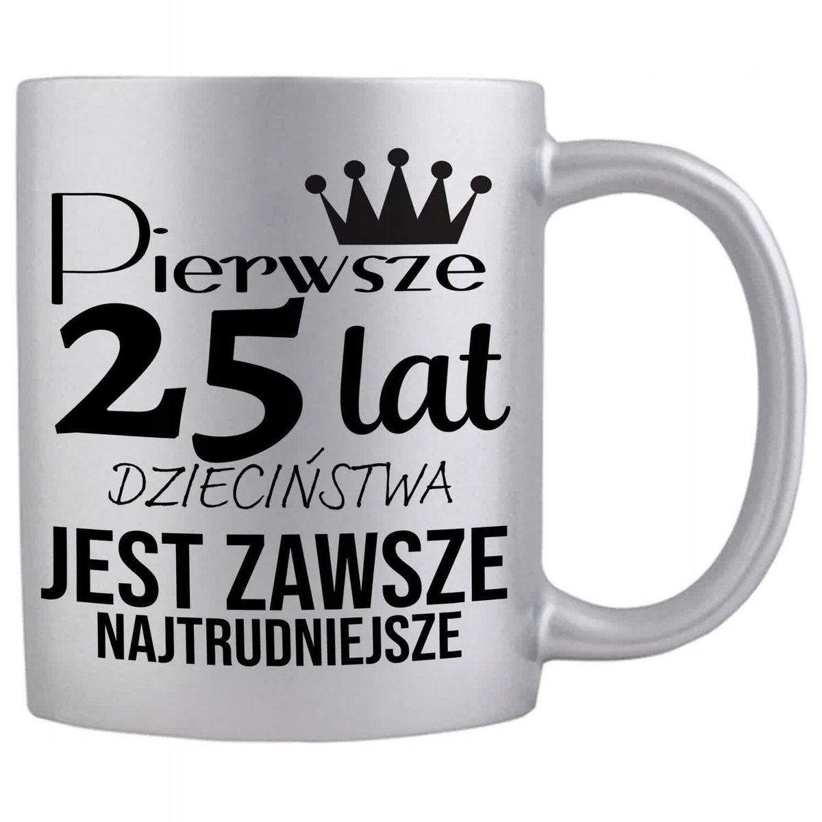KUBEK PERŁOWY SREBRNY 300ML IDEALNY PREZENT URODZINOWY NA 25 URODZINY WZ