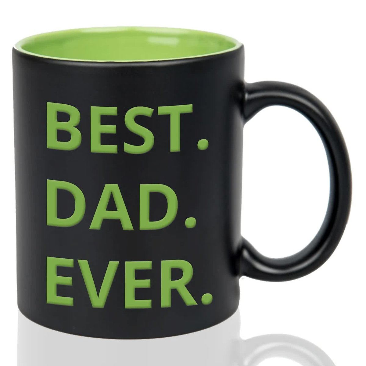 Kubek Czarny Wnętrze Zielone BEST DAD EVER Grawer Prezent Mix Wielu Wzorów