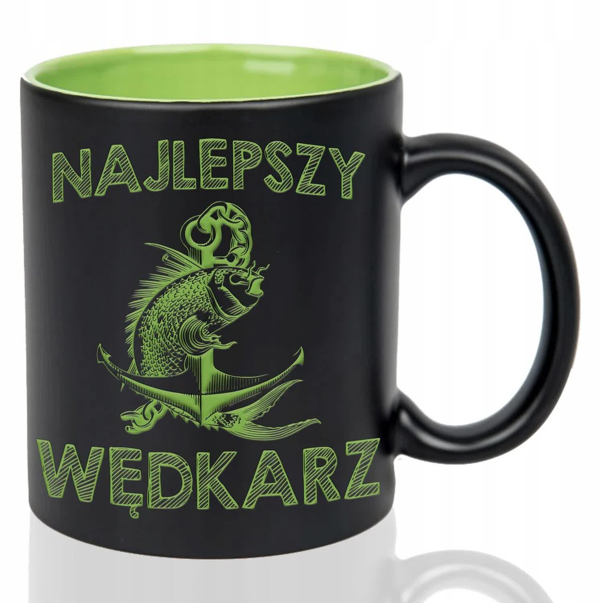 Kubek Grawer ZIELONE IDEALNY PREZENT DLA WĘDKARZA Najlepszy Wędkarz Wzory