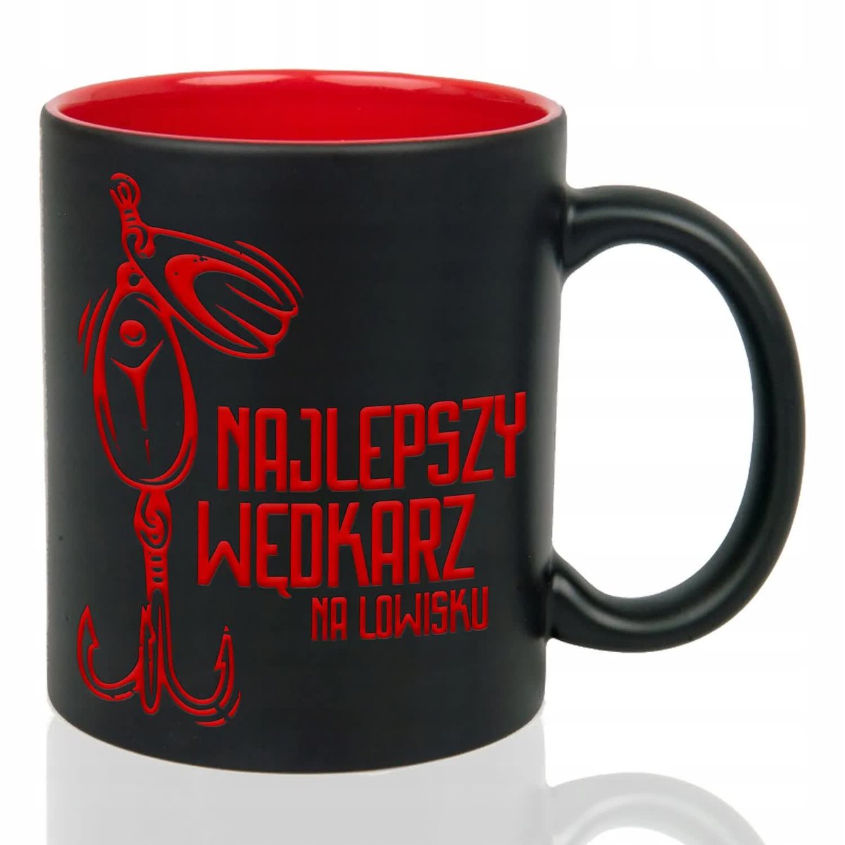 Kubek Grawer CZERWONY PREZENT DLA WĘDKARZA Najlepszy wędkarz na łowisku Wz
