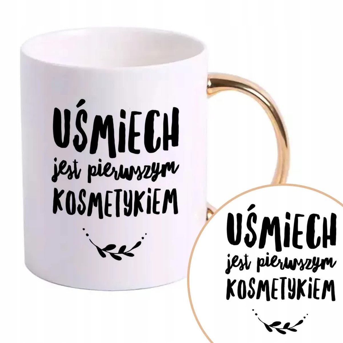 Kubek Złoty Na Prezent MOTYWACYJNE Modne Wzory