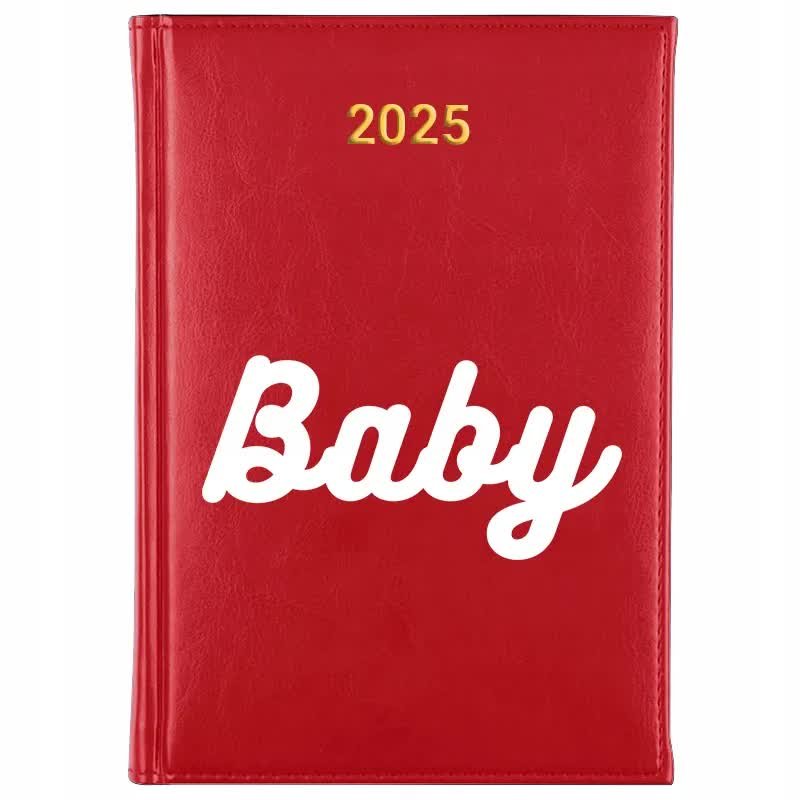 Kalendarz Czerwony A5 2025 BABY Terminarz Planer Dziennik Kobiece Wzory