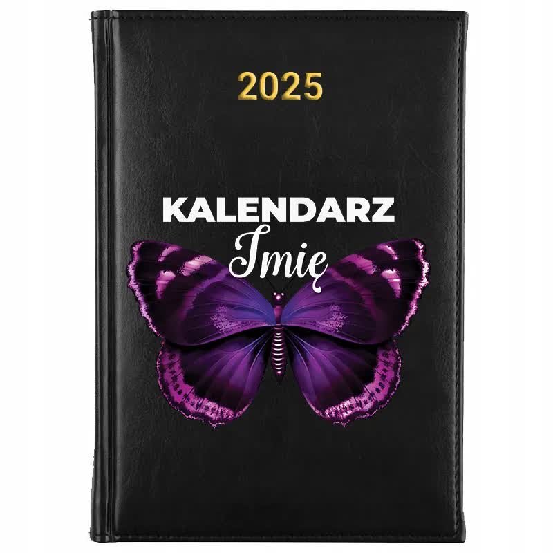 Kalendarz Książkowy A5 2025 KALENDARZ Z MOTYLEM *TWOJE IMIĘ* Wiele Wzorów