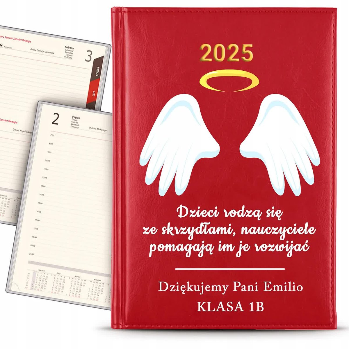 KALENDARZ 2025 Książkowy CZERWONY Planer Wielkie Serce Dobry Plan KREATOR