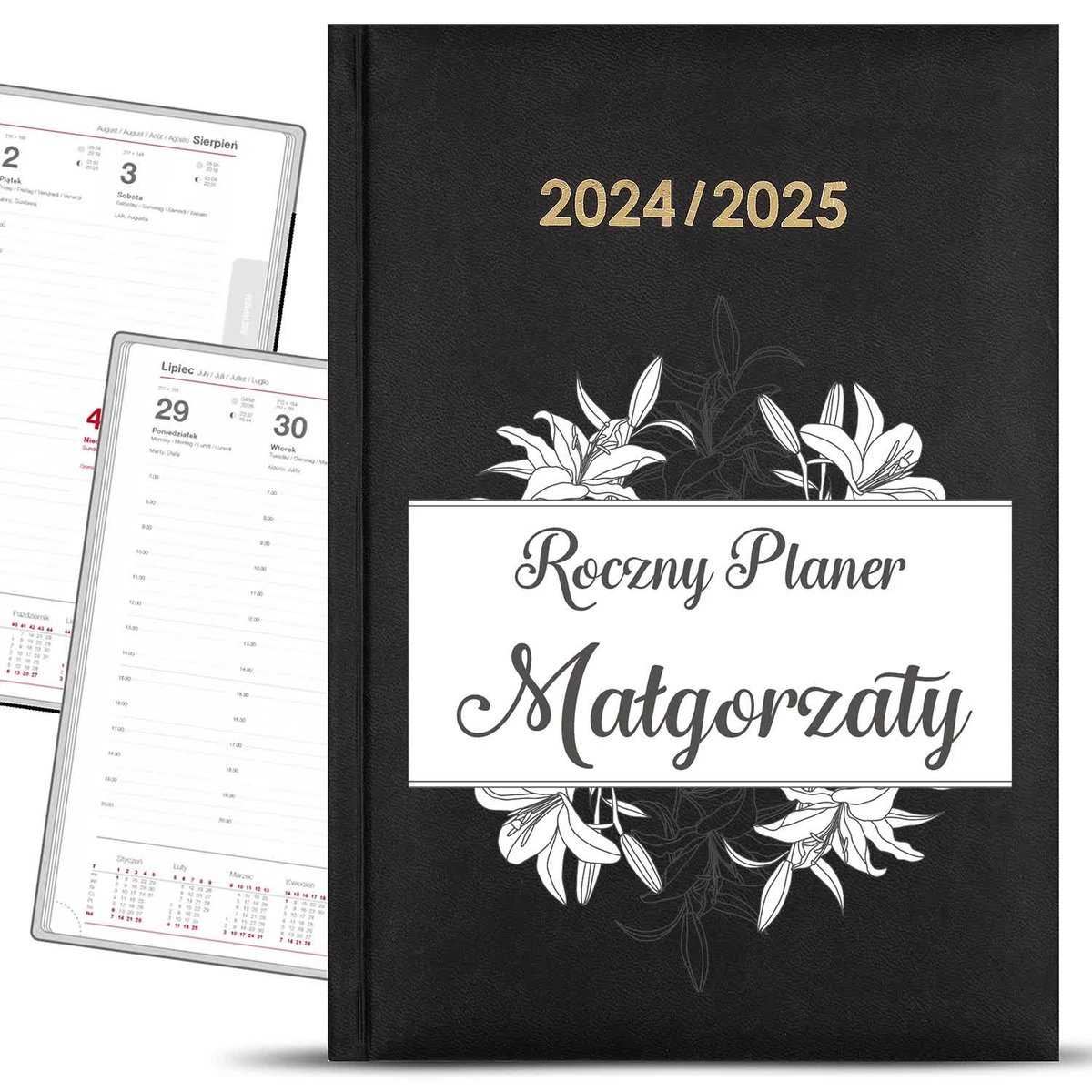 Kalendarz Nauczycielski 24\25 Czarny Roczny Planer Personalizowany KREATOR