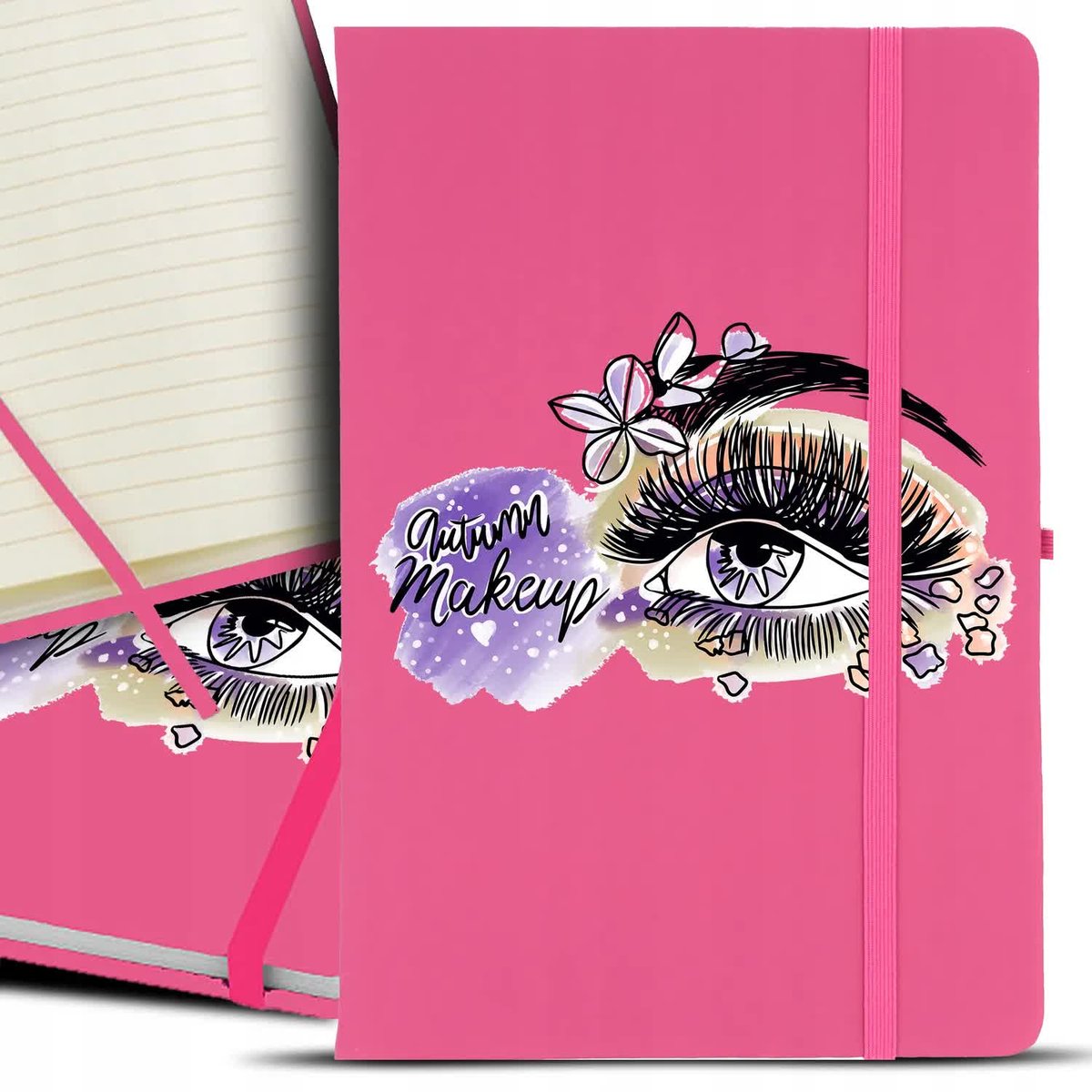 Notatnik Planer Linia A5 RÓŻ Autumn Makeup Wzory