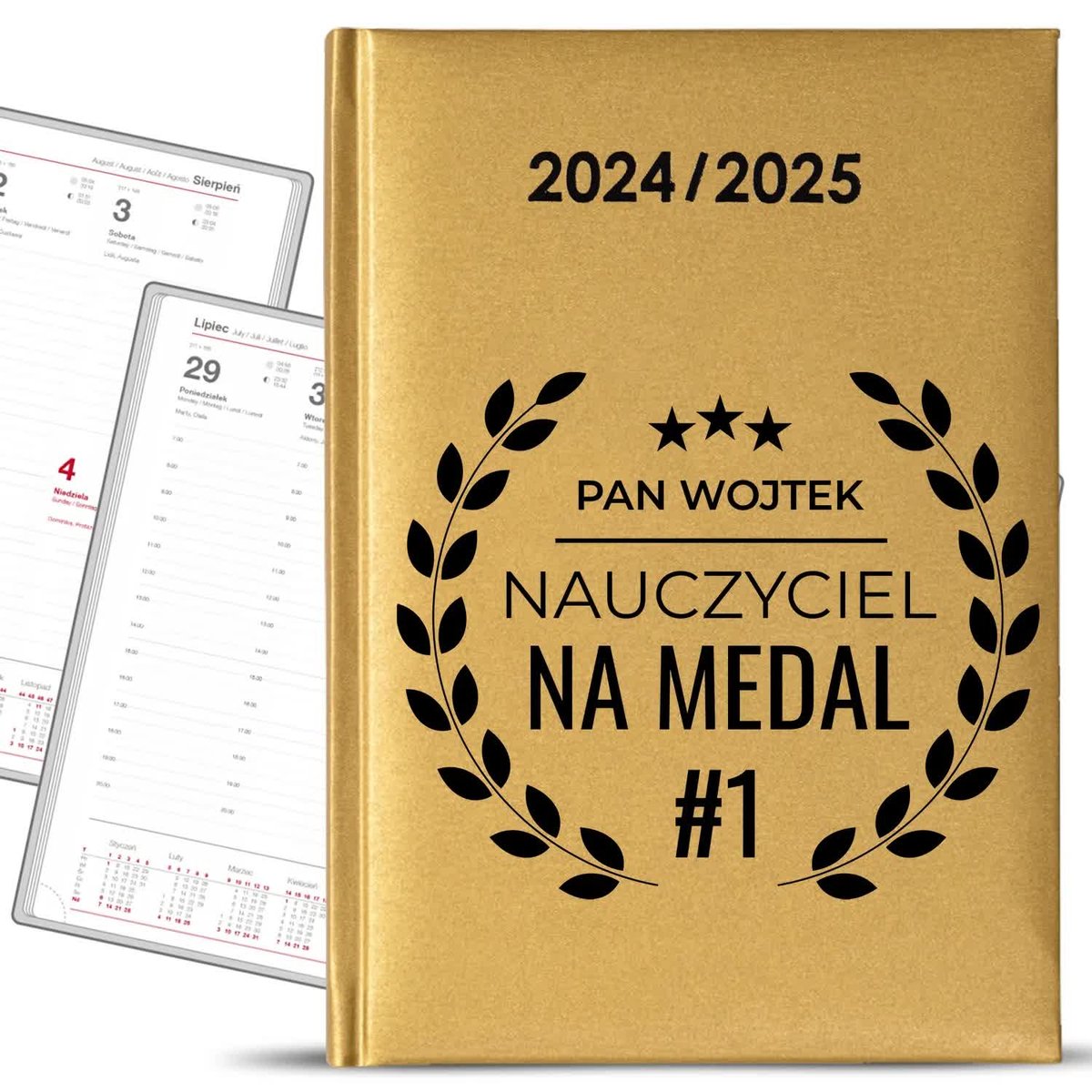Kalendarz Nauczycielski 24\25 Złoty Nauczyciel Na Medal Imię KREATOR