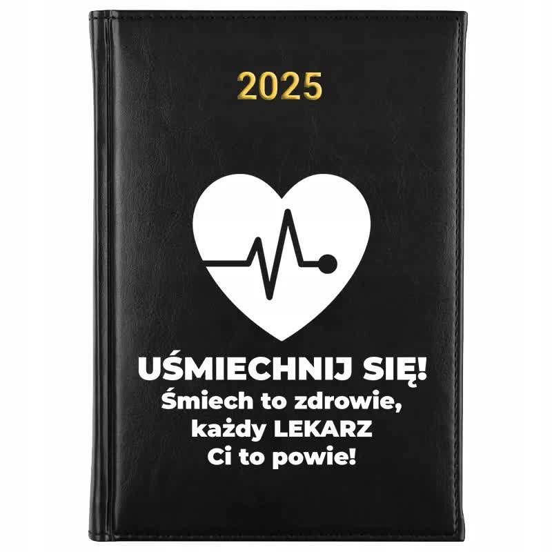 Kalendarz Książkowy A5 2025 ŚMIECH TO ZDROWIE KAŻDY LEKARZ TO POWIE Wzory