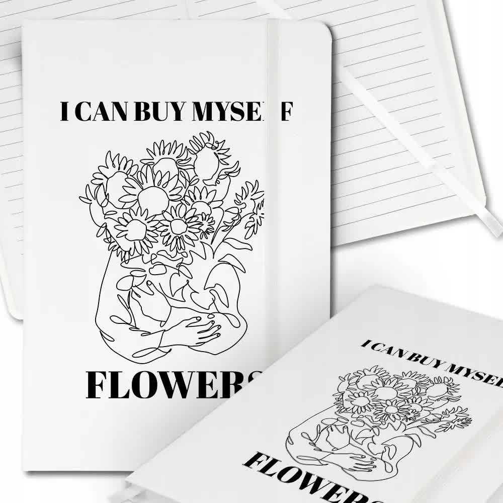 Notes Biały A5 Bullet Journal FLOWERS Top Wzory