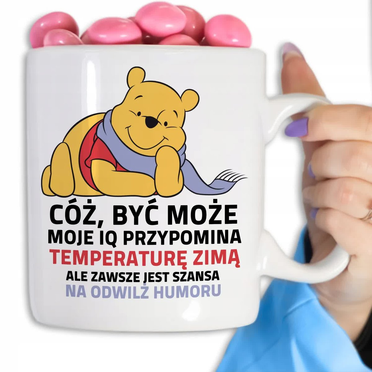 KUBEK WIELKI ŚMIESZNY DO PRACY PREZENT KUBUŚ PUCHATEK MOJE IQ PRZYPOMINA WZ
