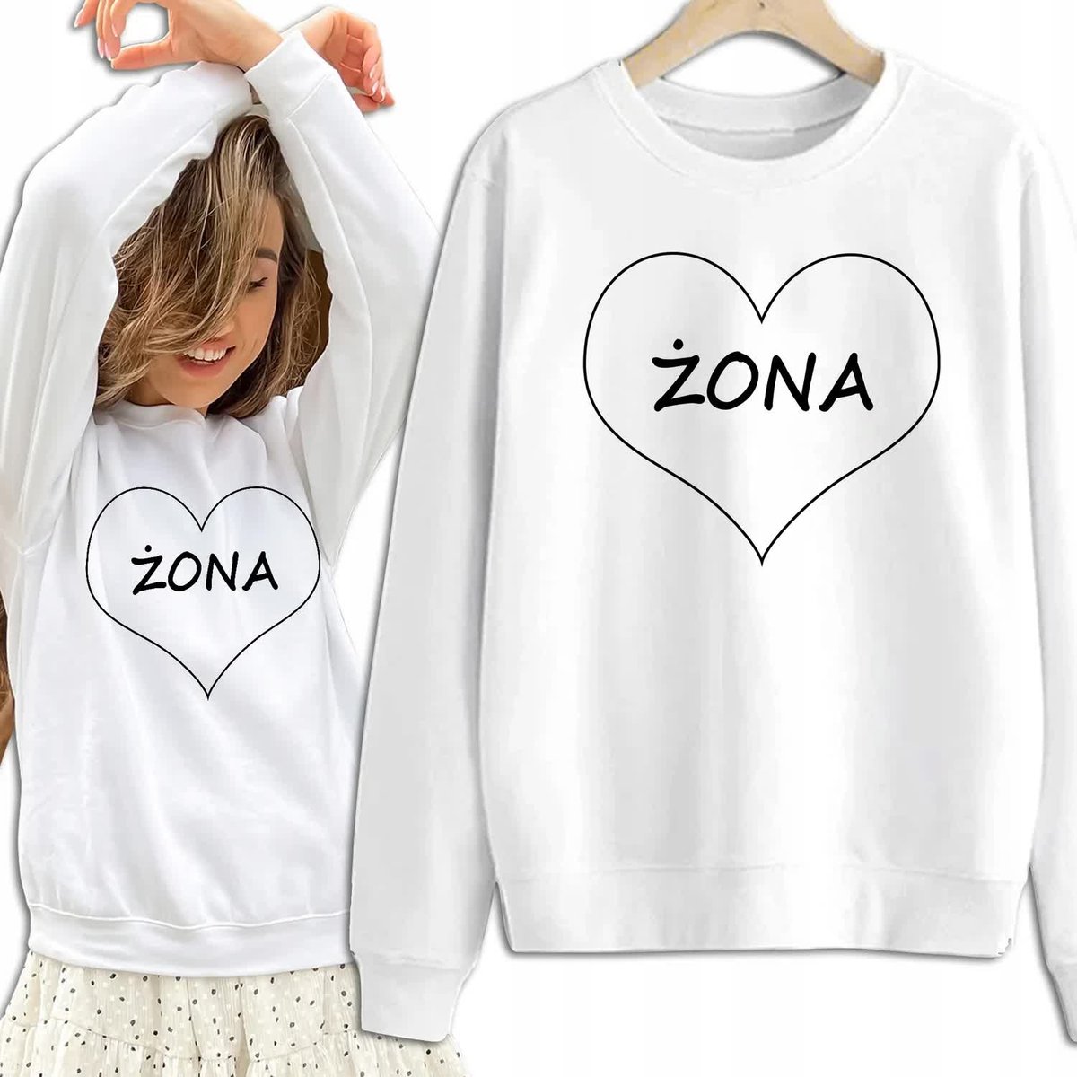 Dresowa Bluza Damska Biała Prezent Dla Żony - S