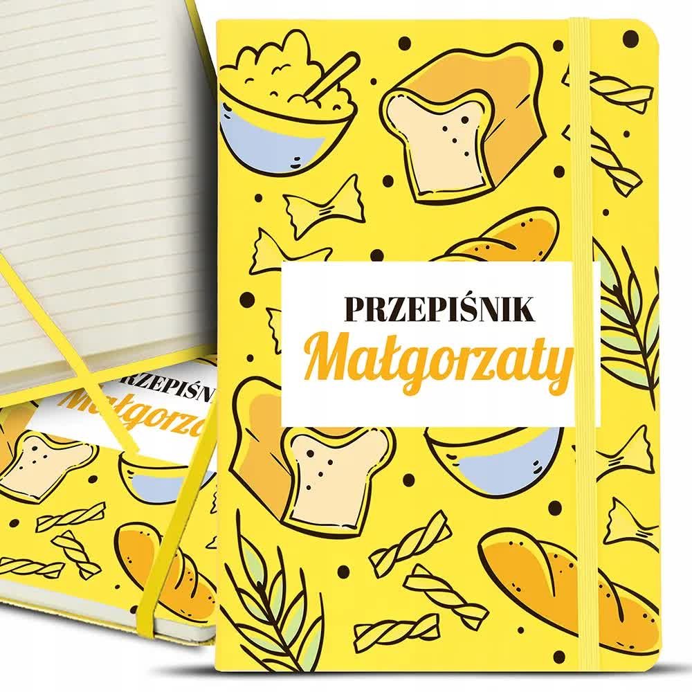 NOTES DO PRZEPISÓW ZESZYT KULINARNY PRZEPIŚNIK ŻÓŁTY PERSONALIZOWANY Wzory