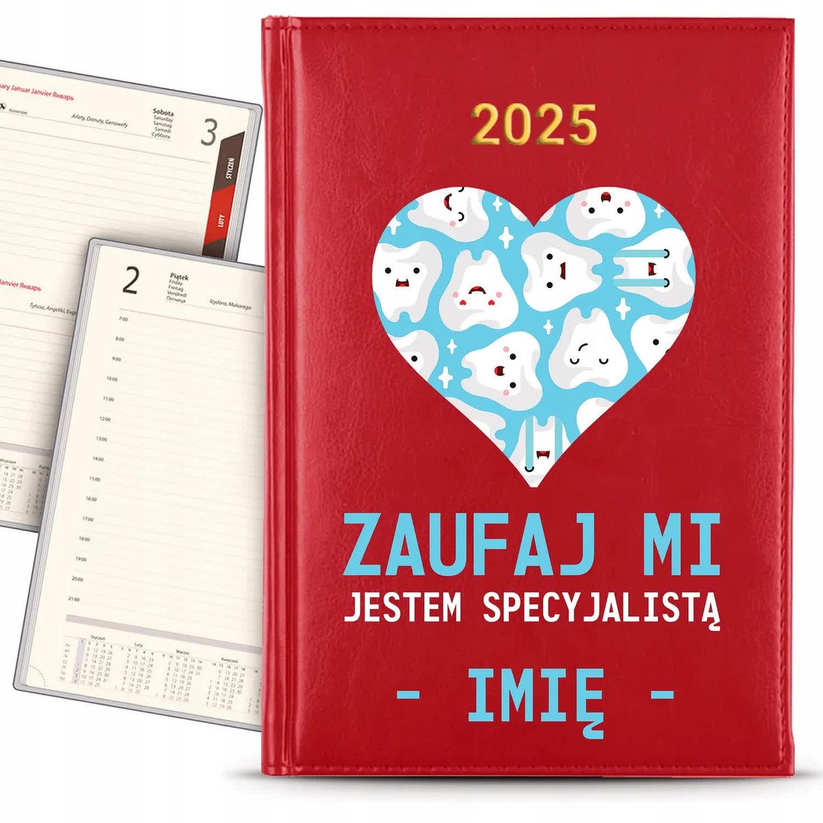 KALENDARZ 2025 Rok Książkowy CZERWONY Planer Prezent dla Fotografa KREATOR