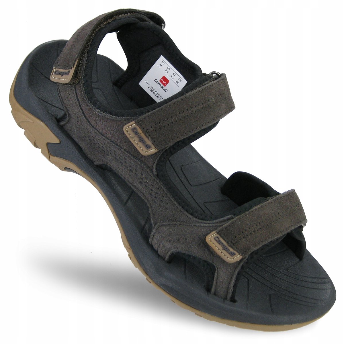 Sandały męskie CAMPUS skórzane sportowe TREKKINGOWE brązowe MONTE 42