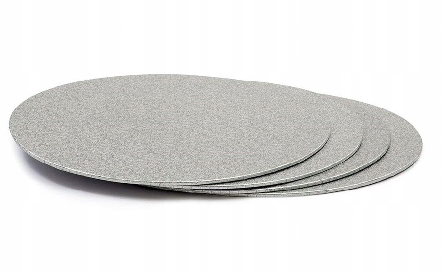 Podkład pod tort 28 cm srebrny okrągły podkładka pod tort ciasto urodziny