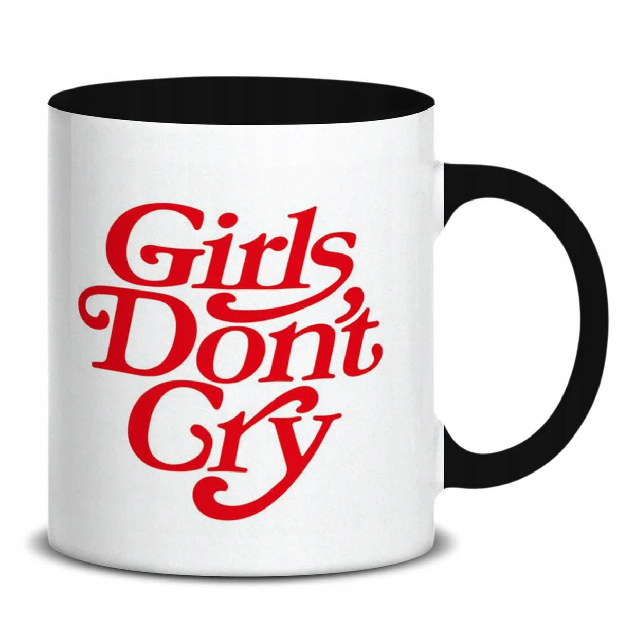 KUBEK BIAŁY PREZENT GIRLS DON'T CRY WYSOKIEJ JAKOŚCI NADRUK HARDCOROWE WZÓR
