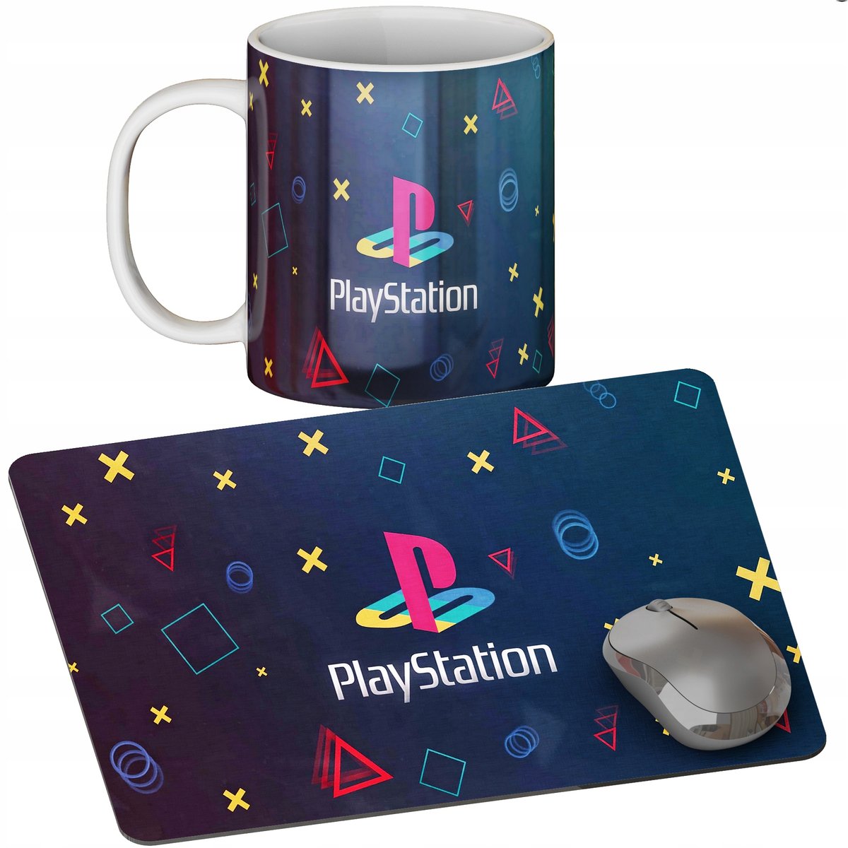 Zestaw Kubek + Podkładka - Playstation Ps Psx - Prezent Wiele Wzorów + Imię