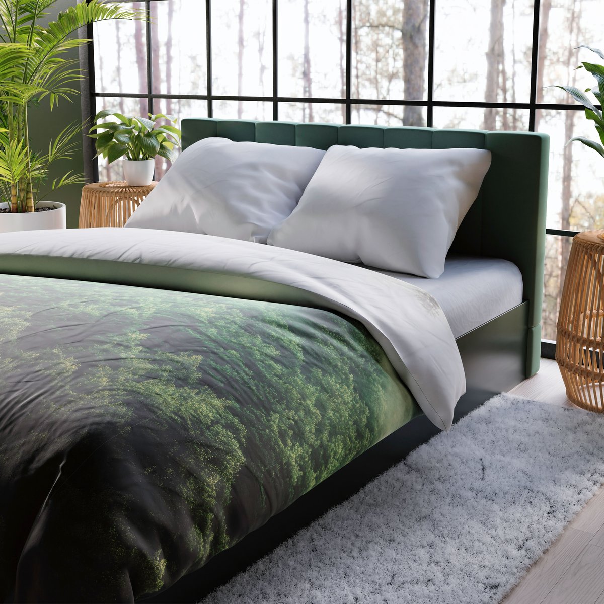 Komplet pościeli z bawełny satynowej 220x200 cm, Forest
