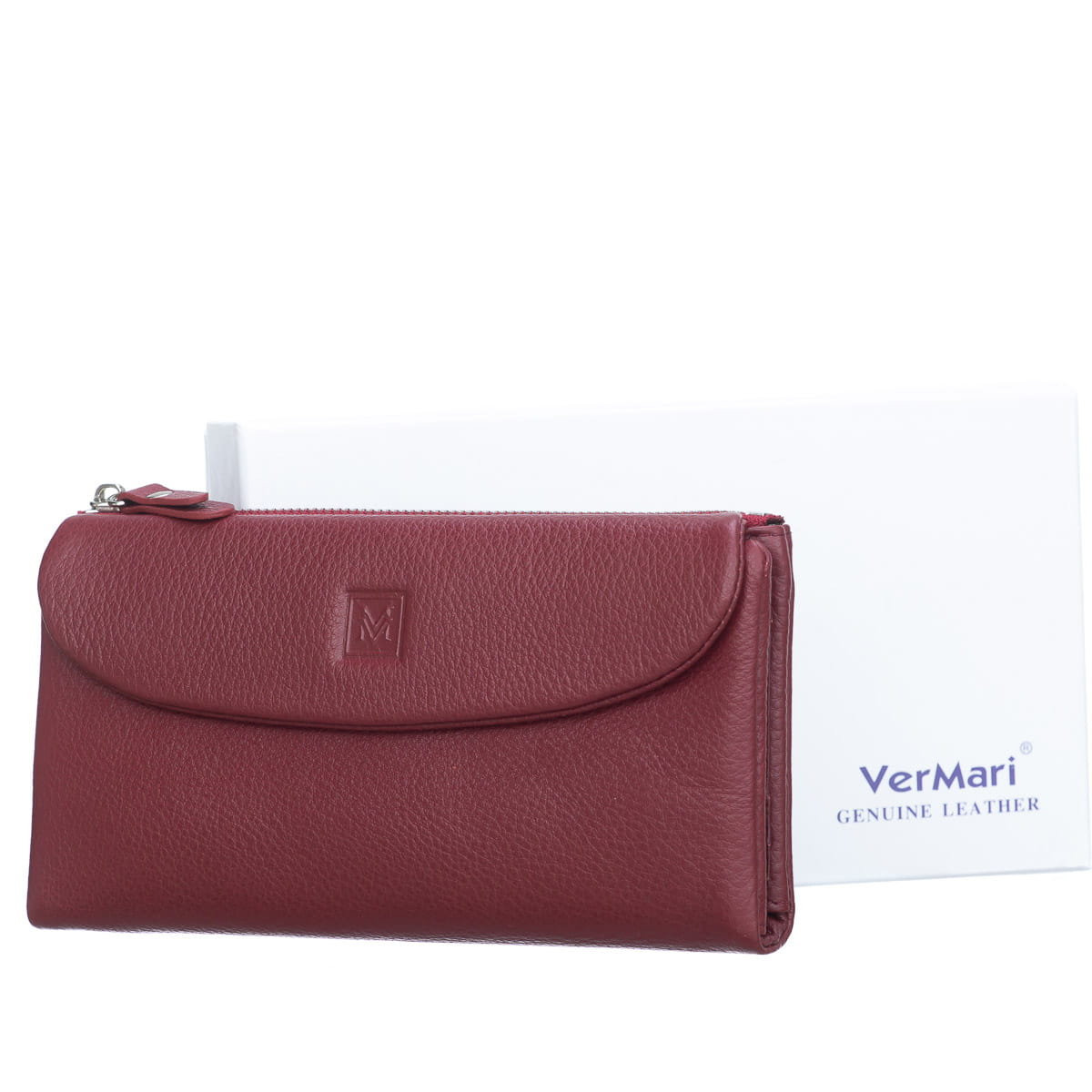 Portfel damski Skórzany VerMari Morbido Bordowy