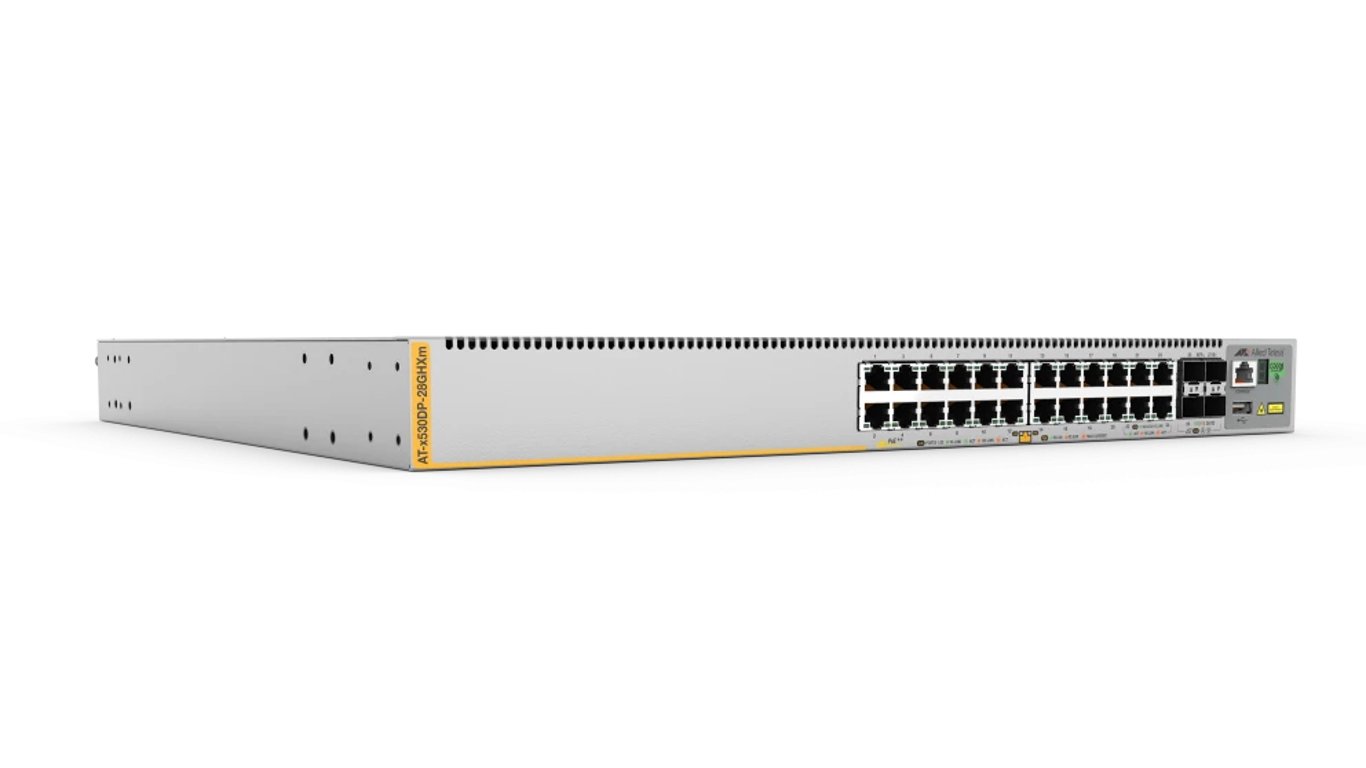 Allied Telesis AT-X530DP-28GHXM-B01 łącza sieciowe Zarządzany L3 5G Ethernet (100/1000/5000) Obsługa PoE Szary AT-X530DP-28GHXM-B01