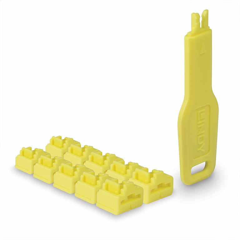Lindy 47900 bloker portów Blokada portu + klucz RJ-45 Żółty