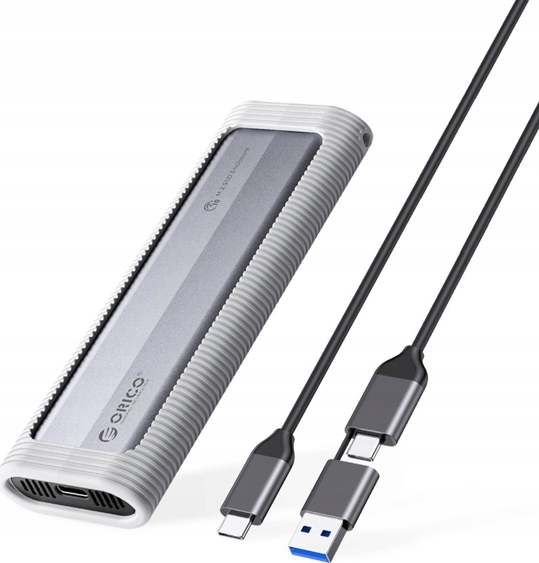 Kieszeń dyskowa M.2 NVME USB-C na USB-C/USB-A 10Gbps - szara