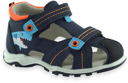 Zabudowane sandały chłopięce na rzep Wojtyłko 25395 Grantowe