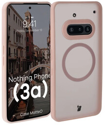 Bizon Etui z pierścieniem magnetycznym Case MatteO do Nothing Phone (3a), przydymione-różowe