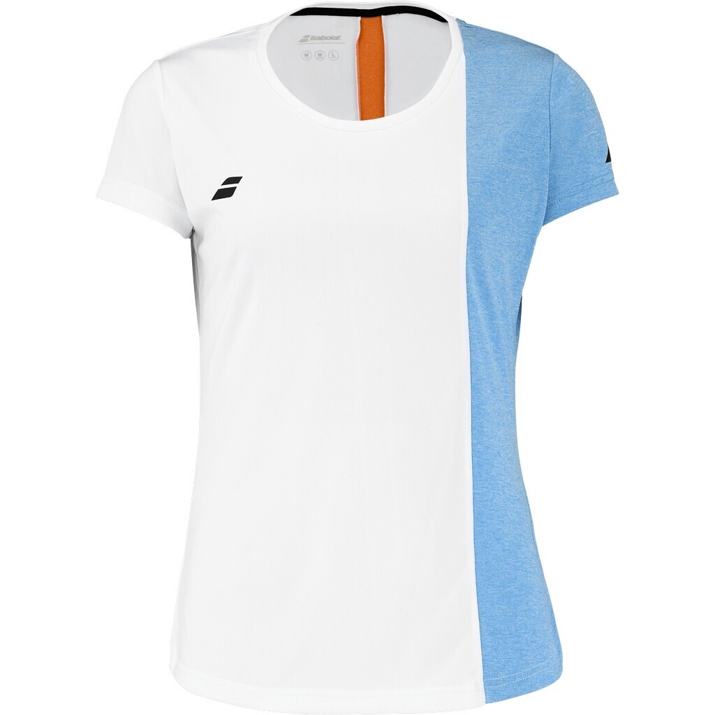 Koszulka damska Babolat Play Cap Sleeve Top Women White/Blue Hthr S