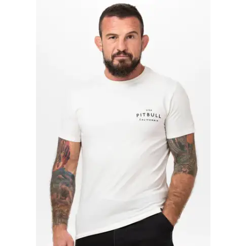 Pit Bull T-shirt Koszulka Męska Washed USA CAL Off-White