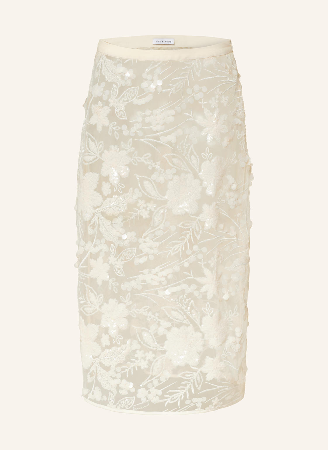 Mrs & Hugs Spódnica Z Siateczki Z Cekinami beige