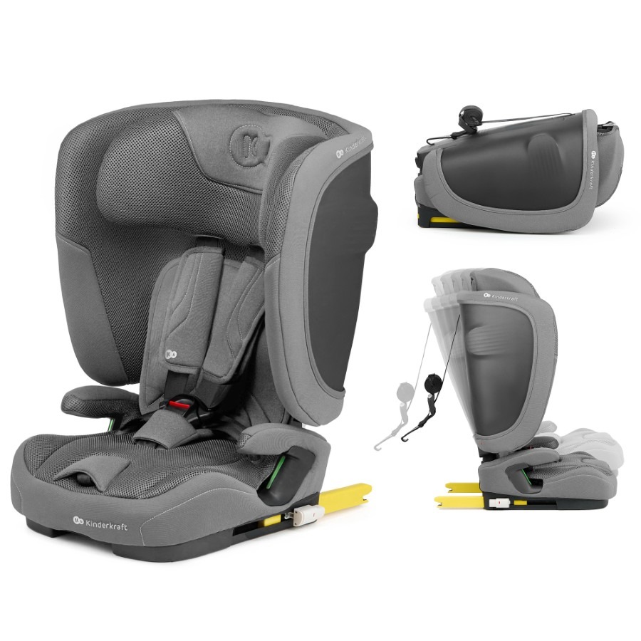 Kinderkraft FIX2GO i-Size fotelik samochodowy Grey 76-150 cm