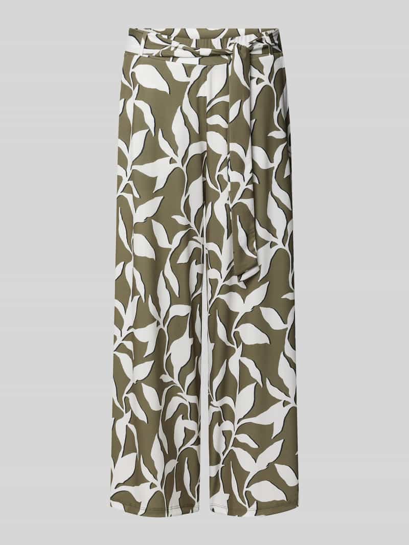 Spodnie materiałowe z szerokimi nogawkami i wiązanym paskiem