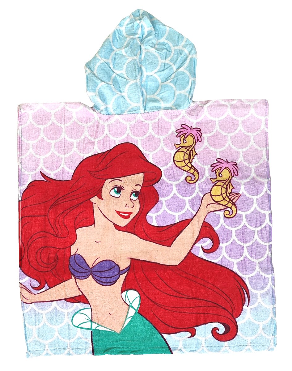 Ponczo kąpielowe Disney Mała syrenka Ariel 60 x 120 cm
